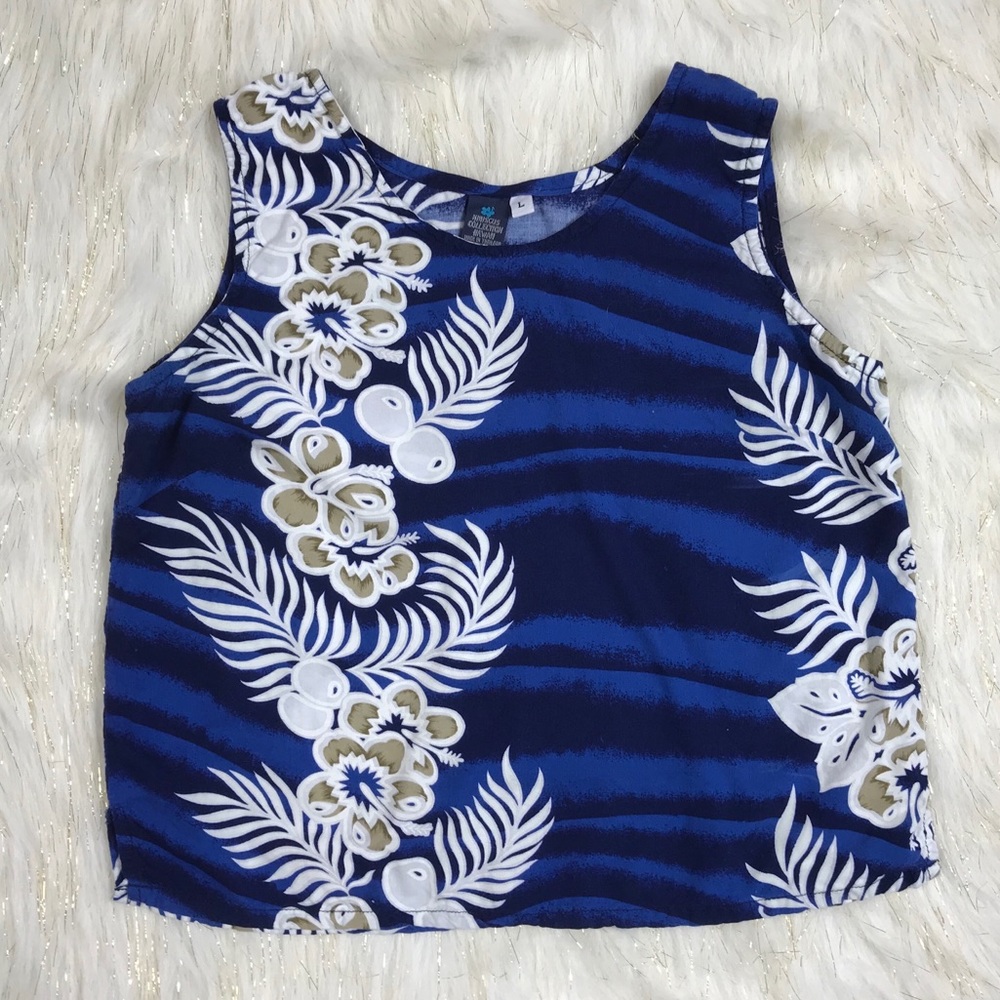Vintage Hawaiian tank crop top hibiscus collection